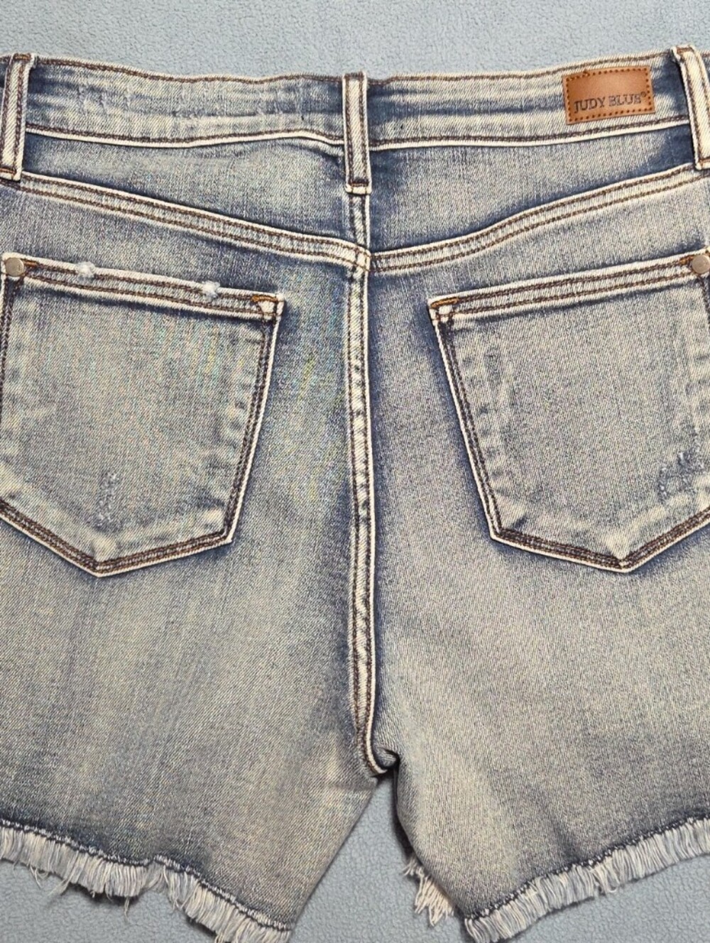 Judy Blue Light Wash Frayed Hem Denim Shorts
